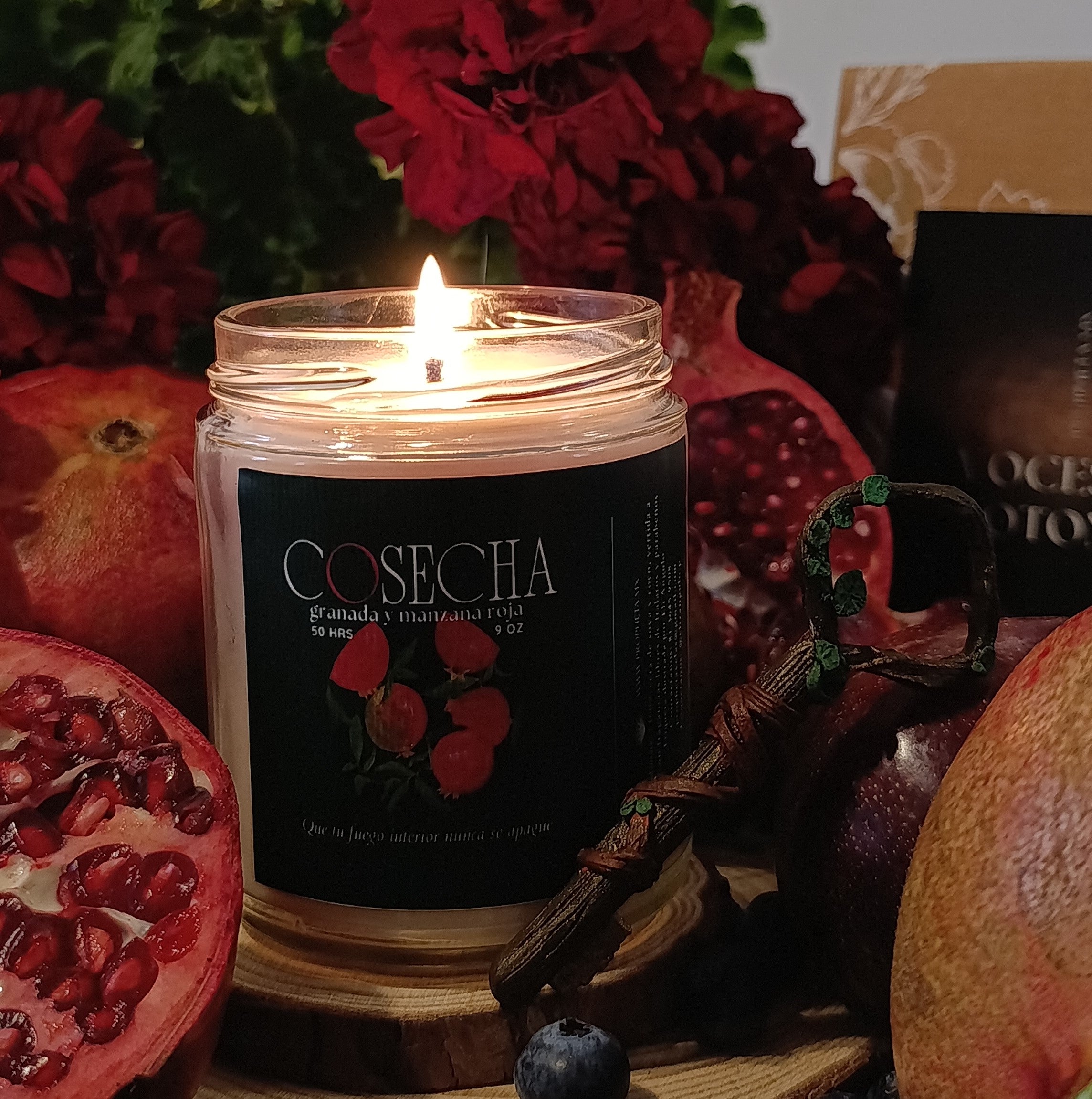 vela aromática que celebra la cosecha