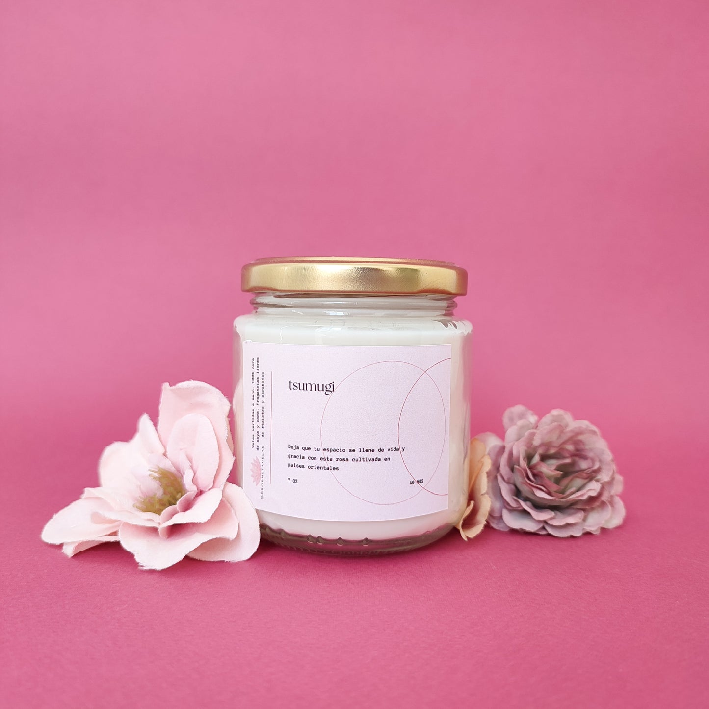 vela aroma a rosas y peonías
