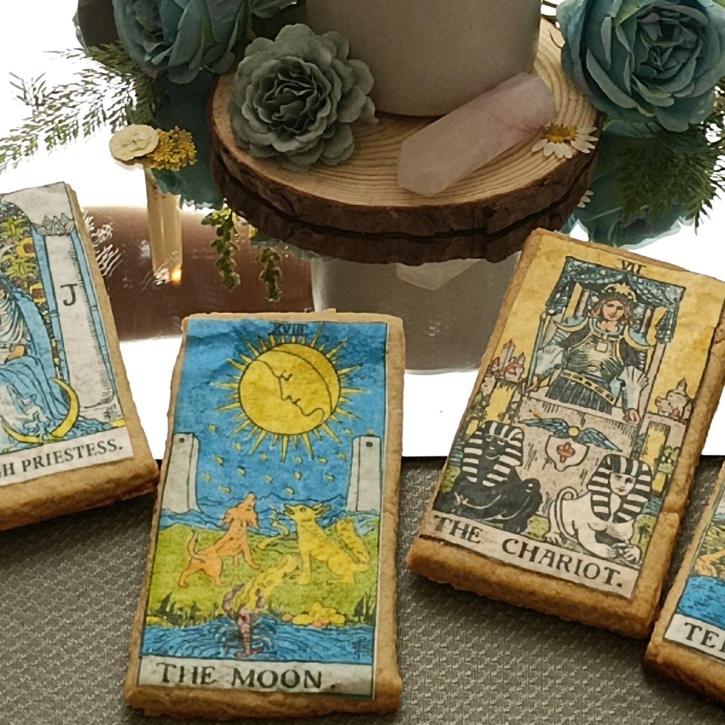 galletas en forma de cartas de tarot