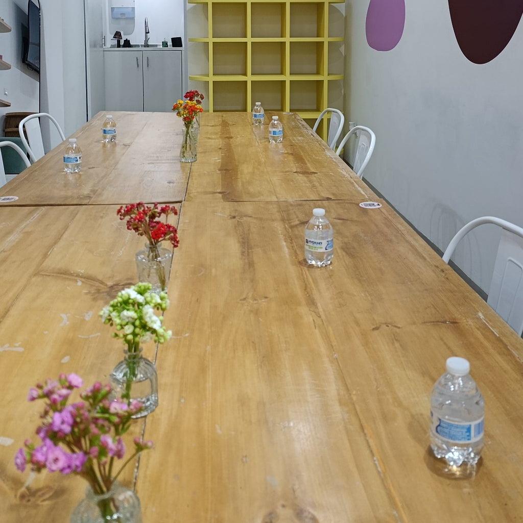 mesa de trabajo para taller de velas