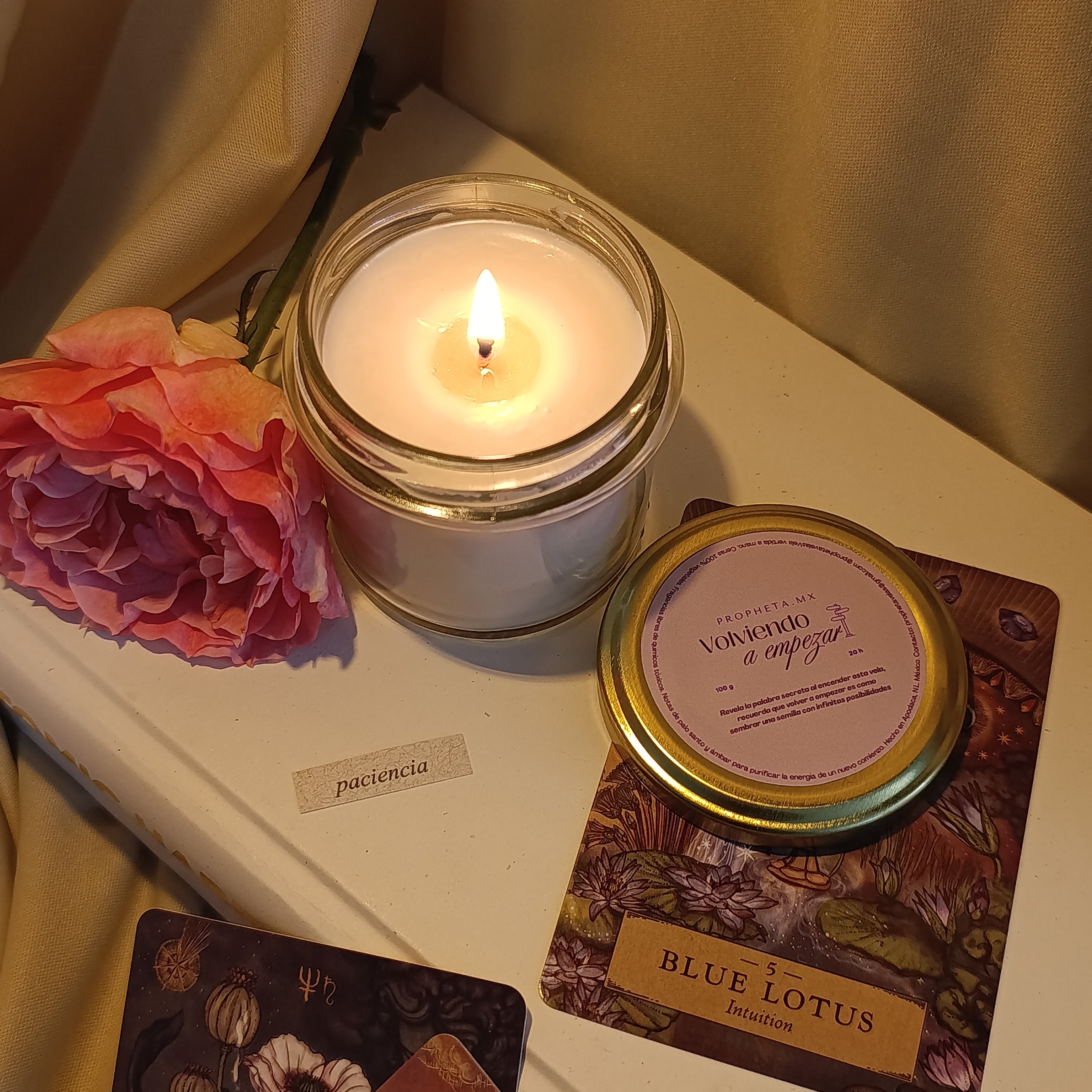 vela aromática para nuevos comienzos