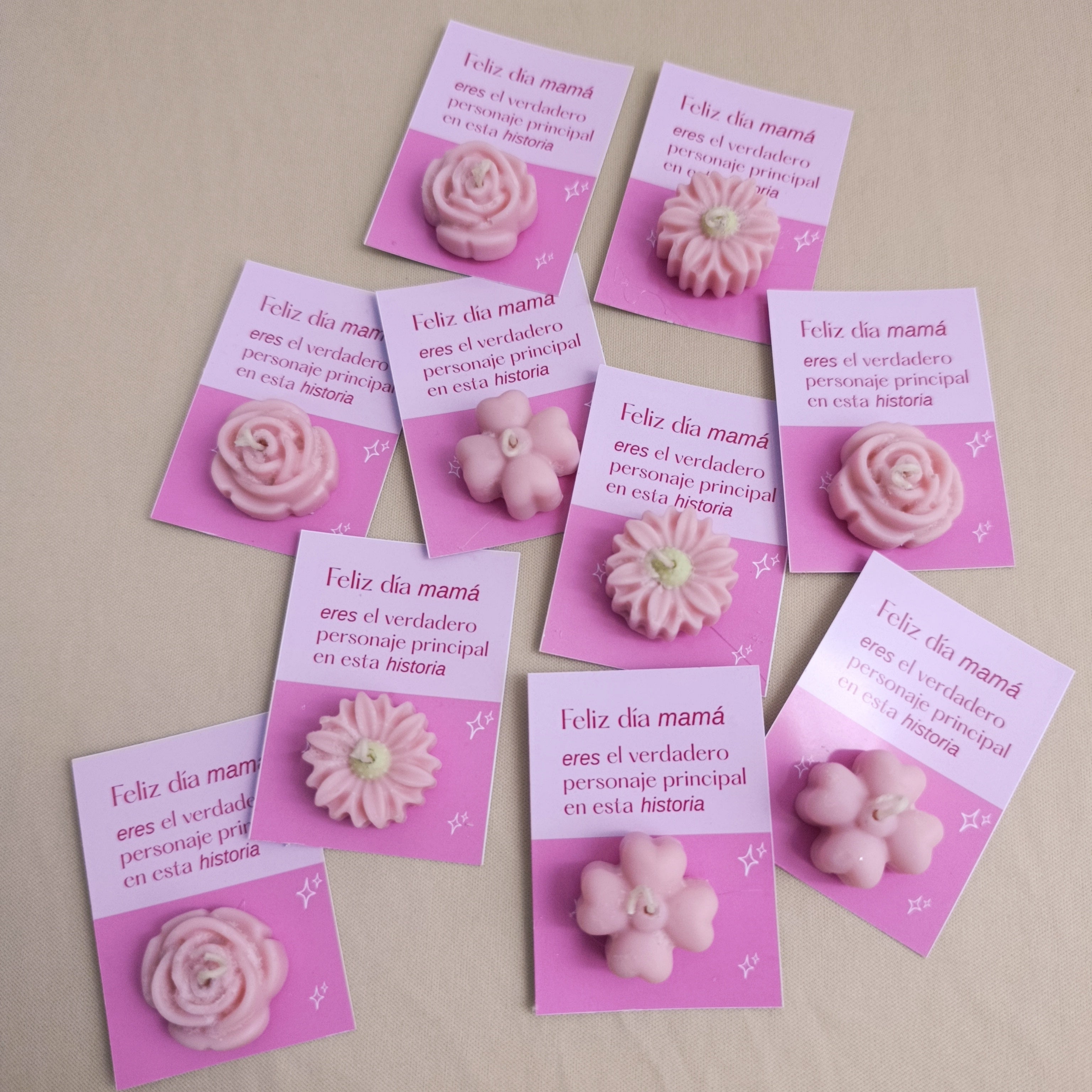 velas aromáticas tamaño mini en forma de flores