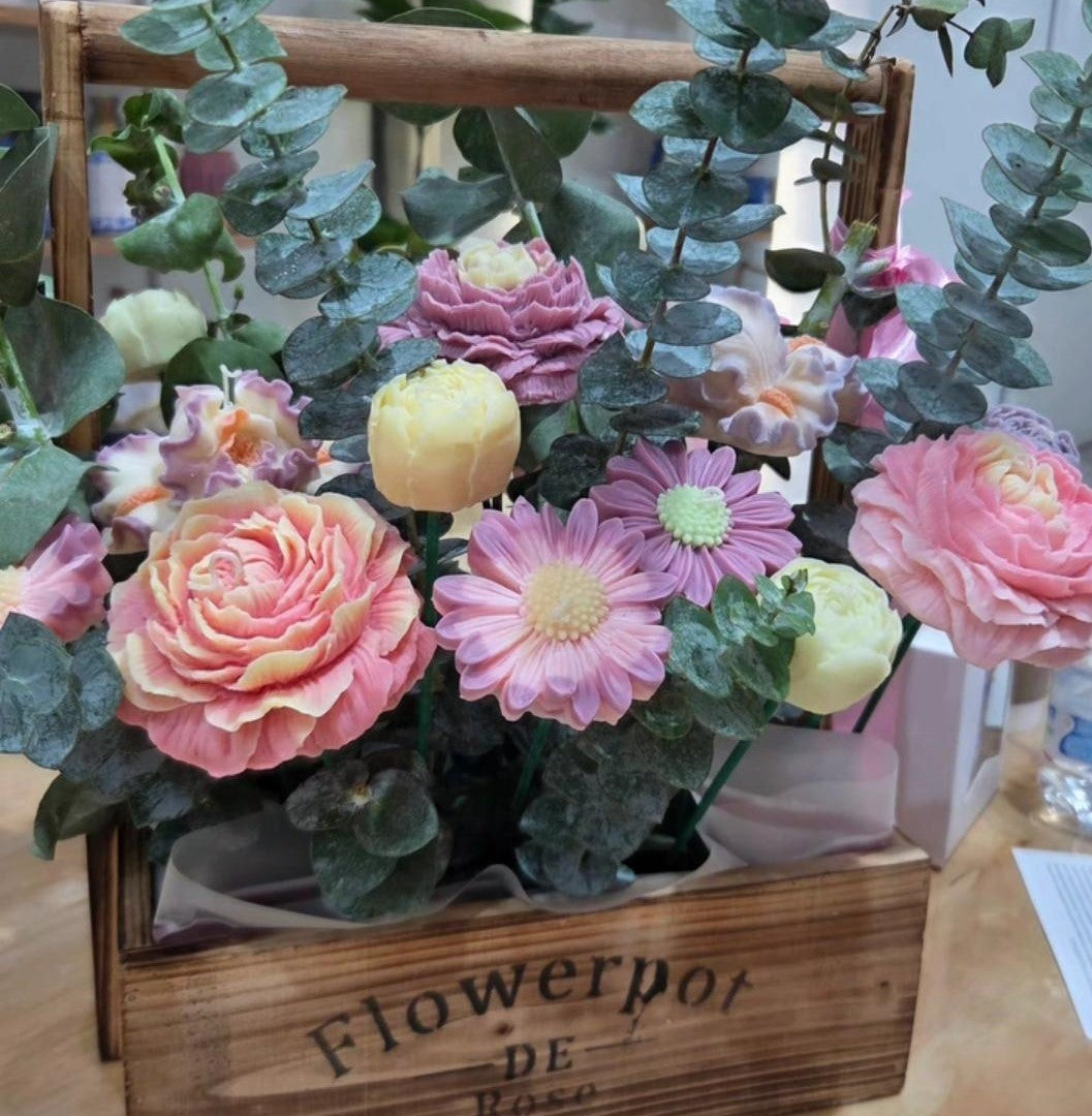 arreglo con velas florales excelente para regalos para mamá, esposa y hermanas