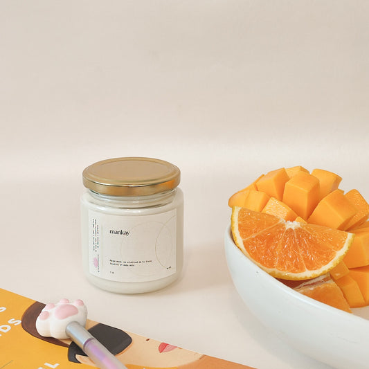 vela de soya con aroma a mango
